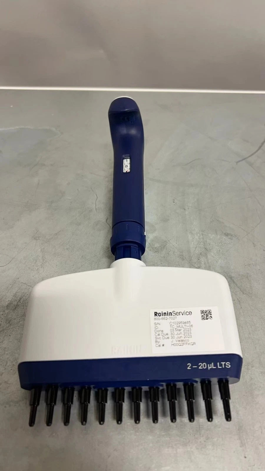 RAININ PIPET-LITE L-20 XLS 2-20ul LTS MULTI 12 Channel with WARRANTY