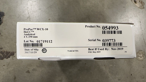 Thermo Scientific 054993 ProPac WCX-10 HPLC Column 10 μm , 4 mm X 250 mm, New – Open box