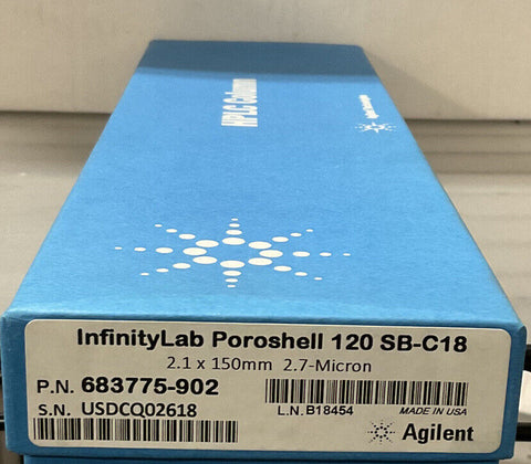 Agilent InfinityLab Poroshell 120 SB-C18, 2.1 x 75 mm, 2.7 µm 687775-902, Sealed