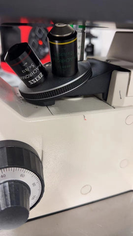 Carl Zeiss Invertoskop Inverted Phase Contrast Microscope with 3 objectives, USED