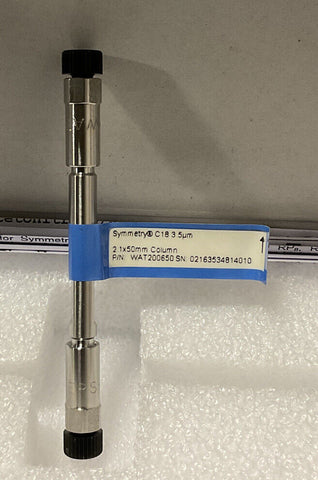 HPLC COLUMN, Waters Symmetry C18, 2.1 mm x 50 mm, SEALED, WAT200650, used