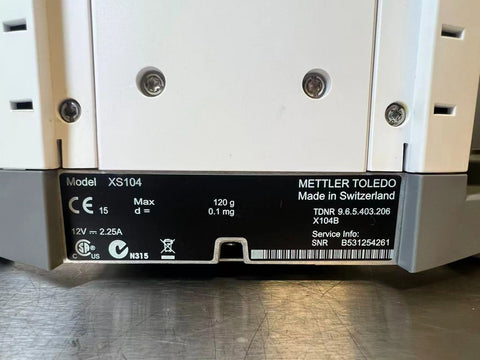 Mettler Toledo XS104 Analytical Balance, 120 g x 0.0001 g