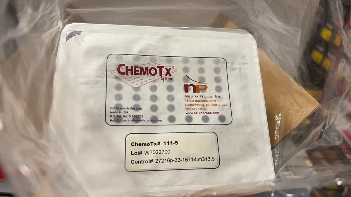 9 NEURO PROBE CHEMOTX 111-5 96 WELL CELL MIGRATION DISPOSABLE CHEMOTAXIS SYSTEM