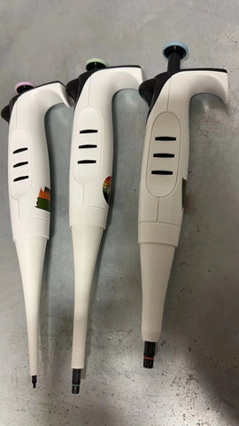 Set of 3 Integra Evolve Pipettes single channel adjustable 20, 200, 1000
