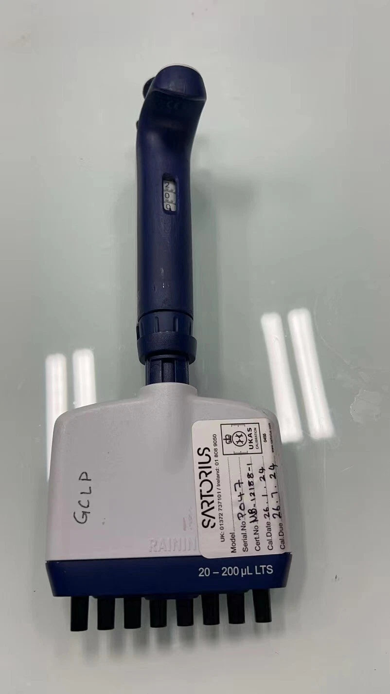 Rainin Pipet-lite XLS L200 20-200 uL LTS 8-Ch Multichannel: Calibrated