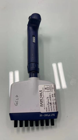 Rainin Pipet-lite XLS L200 20-200 uL LTS 8-Ch Multichannel: Calibrated