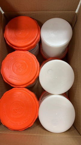 Saf T Pak, STP-104 Reusable Secondary Pressure Receptacle with Orange Lid, 1.25L