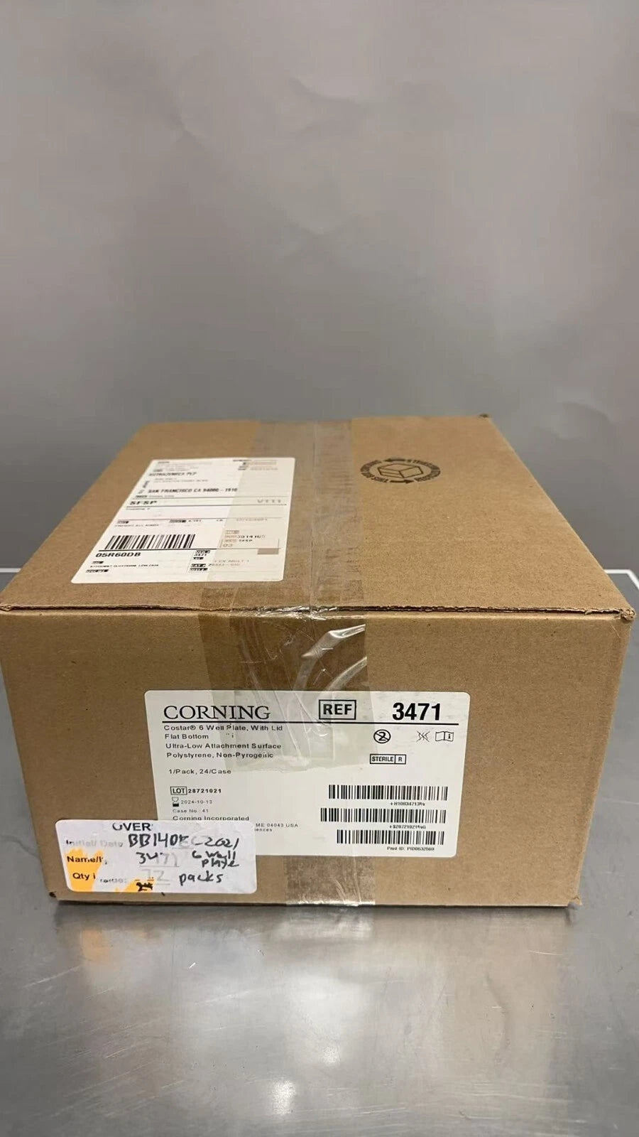 CORNING Polystyrene 6-Well Flat Bottom Clear Well Plates 3471 (24/cs)