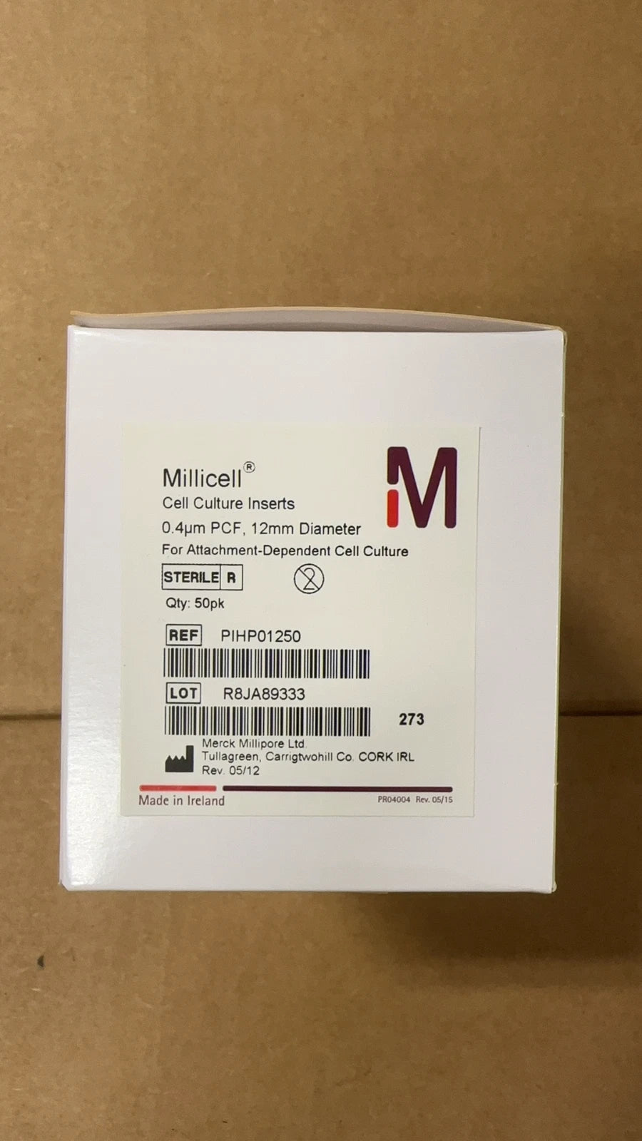 Millipore PIHP01250 Millicell Cell Culture Insert, 12 mm, 0.4 µm, 50pk