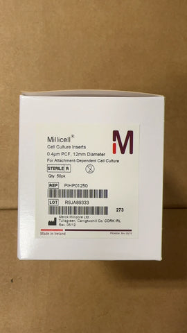 Millipore PIHP01250 Millicell Cell Culture Insert, 12 mm, 0.4 µm, 50pk
