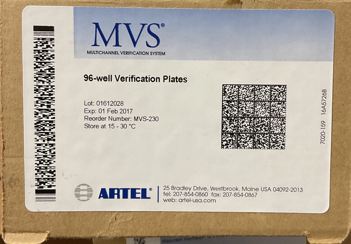 mvs-230 96-well verification plates 25pcs/box