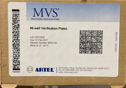 mvs-230 96-well verification plates 25pcs/box