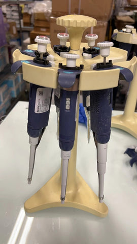 6x Rainin LTS Single Pipette L1000, L200, L100, L20, L10, L2 ul, W/Stand