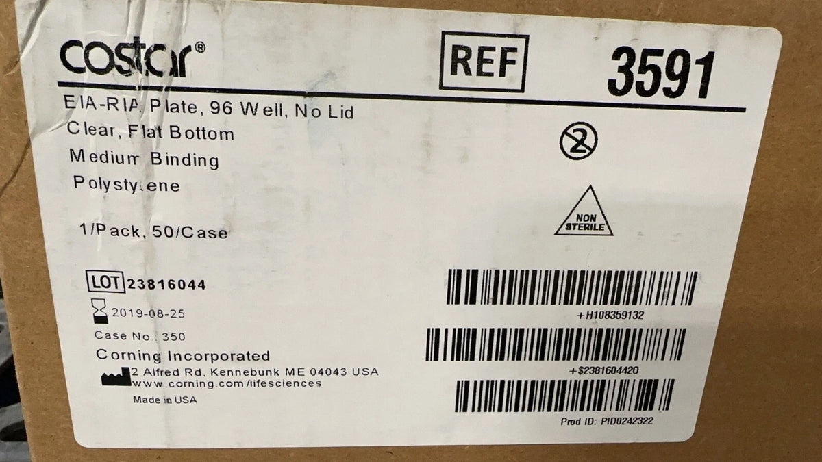 CORNING COSTAR 3591-LSE 96 WELL EIA/RIA PLATE FLAT BOTTOM WITHOUT LID