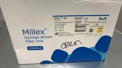 Millipore SLGVR33RB Millex-GV Syringe Filter Unit, 0.22 µm, PVDF, 225/PK
