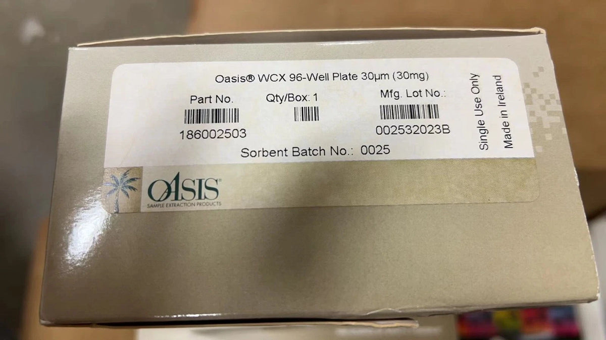 Lot of 5 Oasis WCX 96-well Plate, 30 mg Sorbent per Well, 30 µm, 186002503