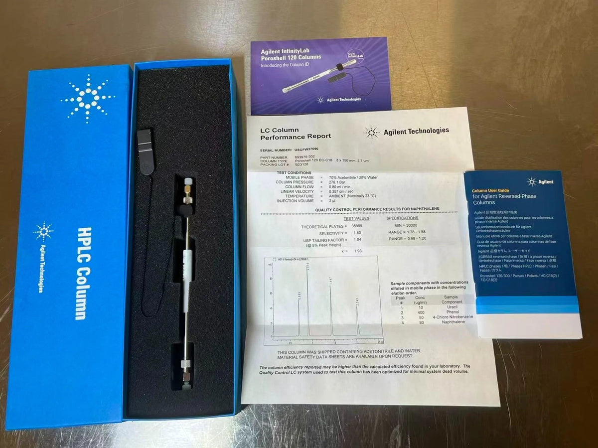 New Agilent 93975-302T InfinityLab Poroshell 120 EC-C18, 3.0 x 150 mm, 2.7 μm