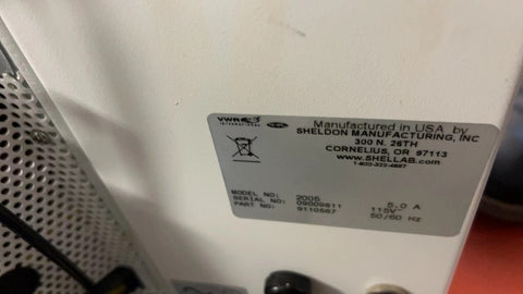 VWR 2005 Sheldon Shel Lab 9110567 Low Temperature Refrigerated Incubators, 2.4Cf
