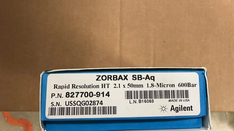 Sealed Agilent 827700-914 ZORBAX RRHT StableBond Aq, 2.1 x 50 mm, 1.8 µm