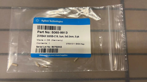Agilent 5065-9913 ZORBAX 300SB-C18, 5 µm, 0.30 x 5 mm cartridges, 5/pk