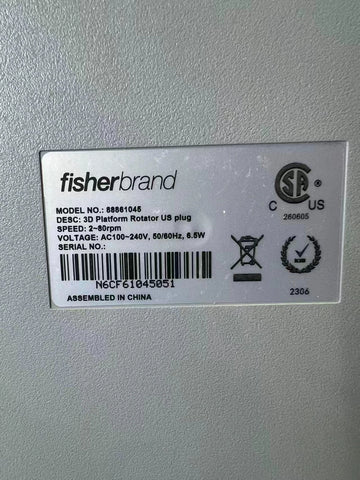 FisherBrand 3D Large Platform Rotator 88861045 Variable Speed Gentle Shaker