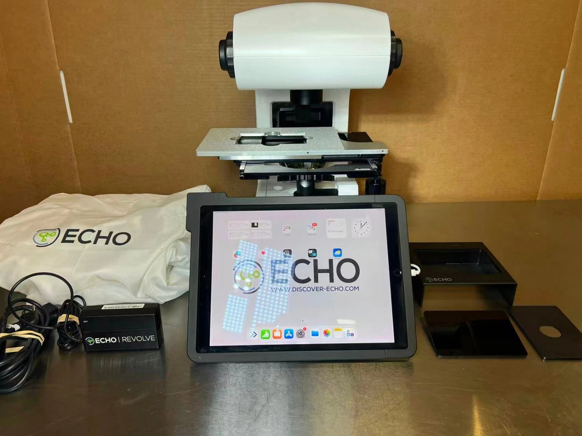 Echo Revolve RVL-100-G Fluorescence Microscope Olympus Objectives iPad