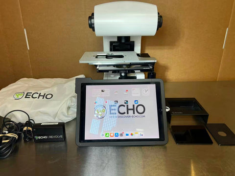 Echo Revolve RVL-100-G Fluorescence Microscope Olympus Objectives iPad