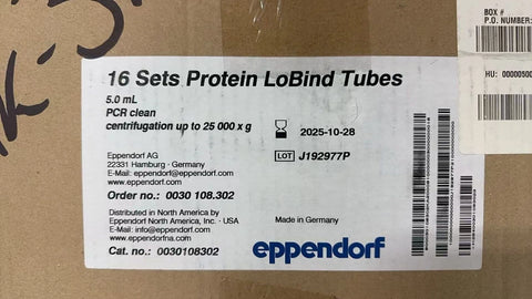 16 sets Eppendorf 0030108302 Protein LoBind and PCR Clean tube, 5ml, 1600 tubes