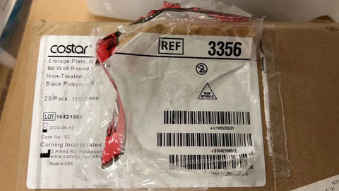 Corning 96-well Black Round Bottom Polypropylene Microplate, 3356, 100/case