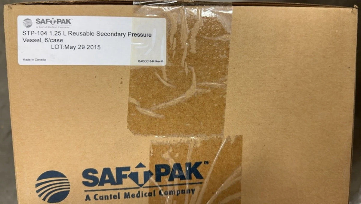 Saf T Pak, STP-104 Reusable Secondary Pressure Receptacle with Orange Lid, 1.25L