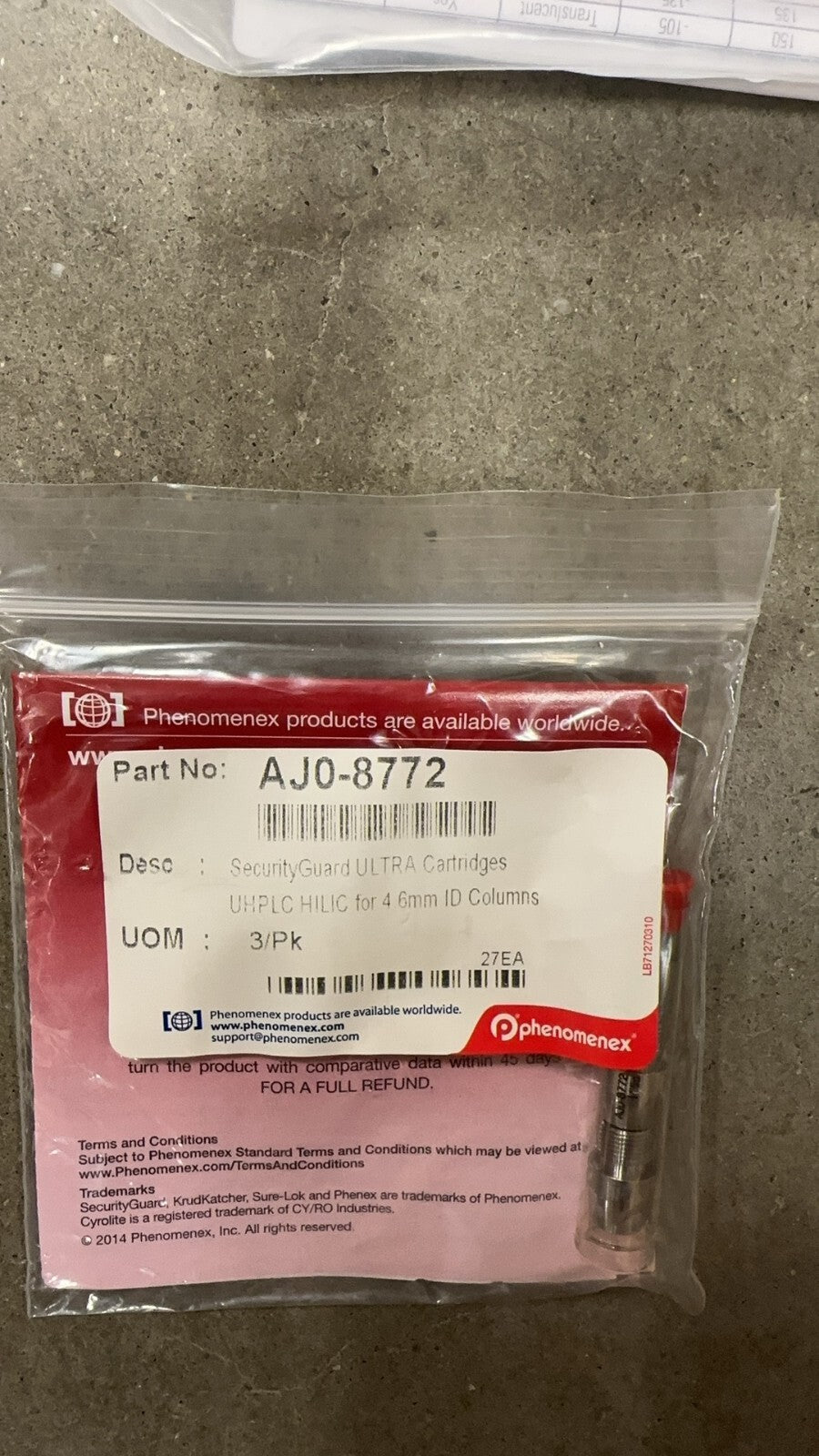 Phenomenex AJ0-8772 SecurityGuard ULTRA Cartridges, UHPLC HILIC 4.6mm ID Columns