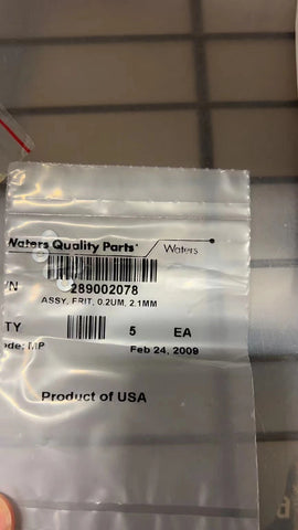 Waters 289002078 ASSY, FRIT, 02UM, 2.1MM, USA