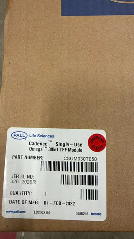 Pall CSUM030T050 Cadence Single Use Omega 30kD TFF Module 0.5 m²
