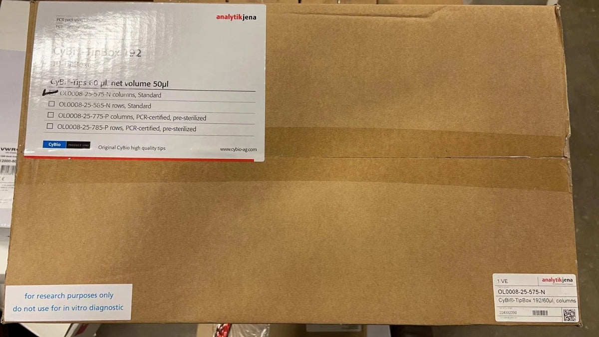 CyBi TipBox 192 10 TipBoxes, 60 µL, Net Volume 50µL, OL0008-25-575-N Columns