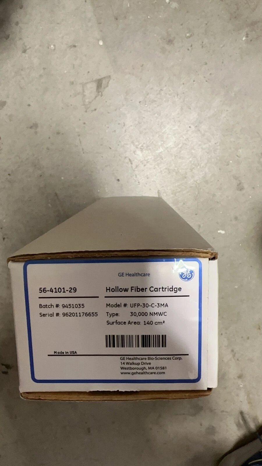 GE Healthcare Hollow Fiber Cartridge, Cat# 56-4101-29 Model# UFP-30-C-3MA