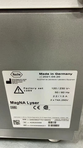 Roche Diagnostics MagNA Lyser 7000rpm homogenizer with Cooling Block