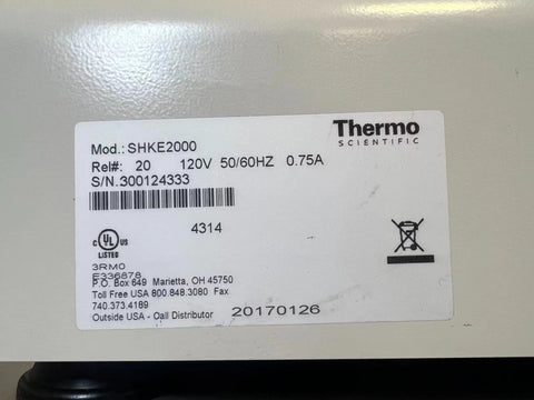 THERMO SCIENTIFIC MAXQ 2000 DIGITAL SHAKER, MODEL SHKE2000
