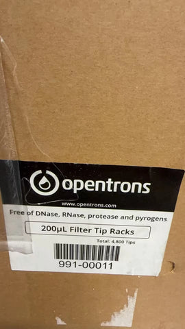 (4800/Cs) OPENTRONS OT-2 200uL Pipet Tips 50x96 Racked 991-00011