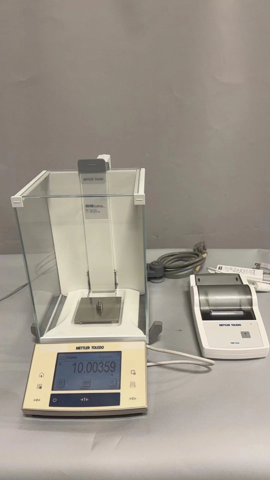 Mettler Toledo XS105DU Analytical Balance, 120 g x 0.0001 g with Printer