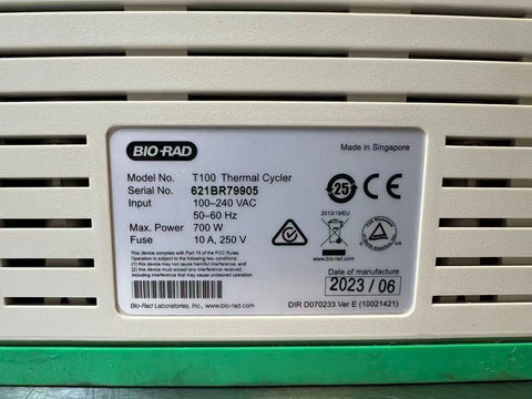 2023 Clean BioRad T100 PCR Thermal Cycler 96 Well Block Fully Tested w/ Warrant (670 hours)