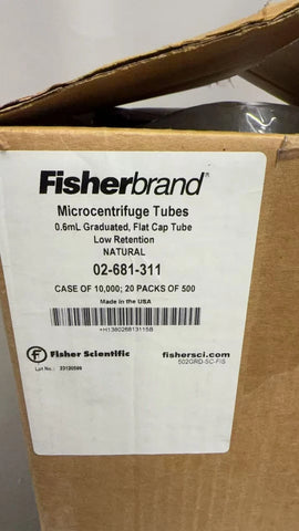 (10000) Fisherbrand 0.6 0mL Microcentrifuge Tubes 02-681-311