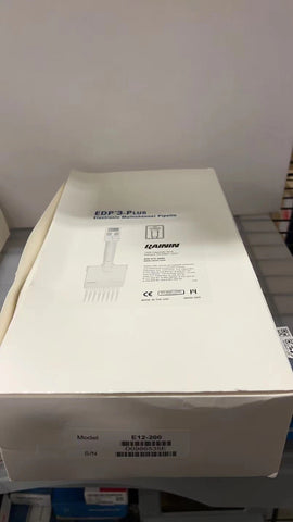 Rainin EDP 3 plus, E12-200, 12 channel electronic pipette, 20-200uL, NEW!