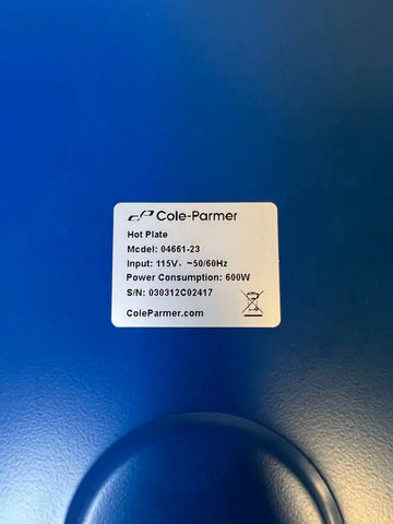 Cole-Parmer 04661-23 Digital Hot Plate 5-1/4" round; 110 VAC