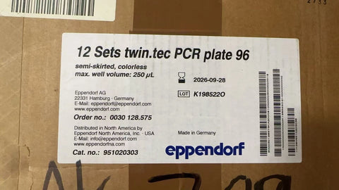 12 sets Eppendorf 0030128575 PCR plate 96, semiskirted, colorless, 12 *25 plates