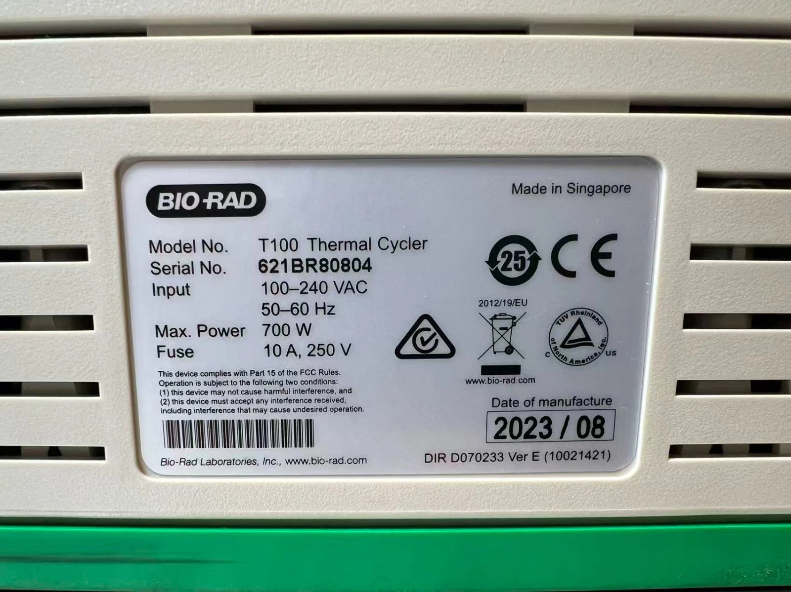 2023 Clean BioRad T100 PCR Thermal Cycler 96 Well Block Fully Tested w/ Warrant (15 hours)