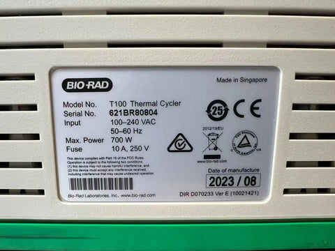 2023 Clean BioRad T100 PCR Thermal Cycler 96 Well Block Fully Tested w/ Warrant (15 hours)