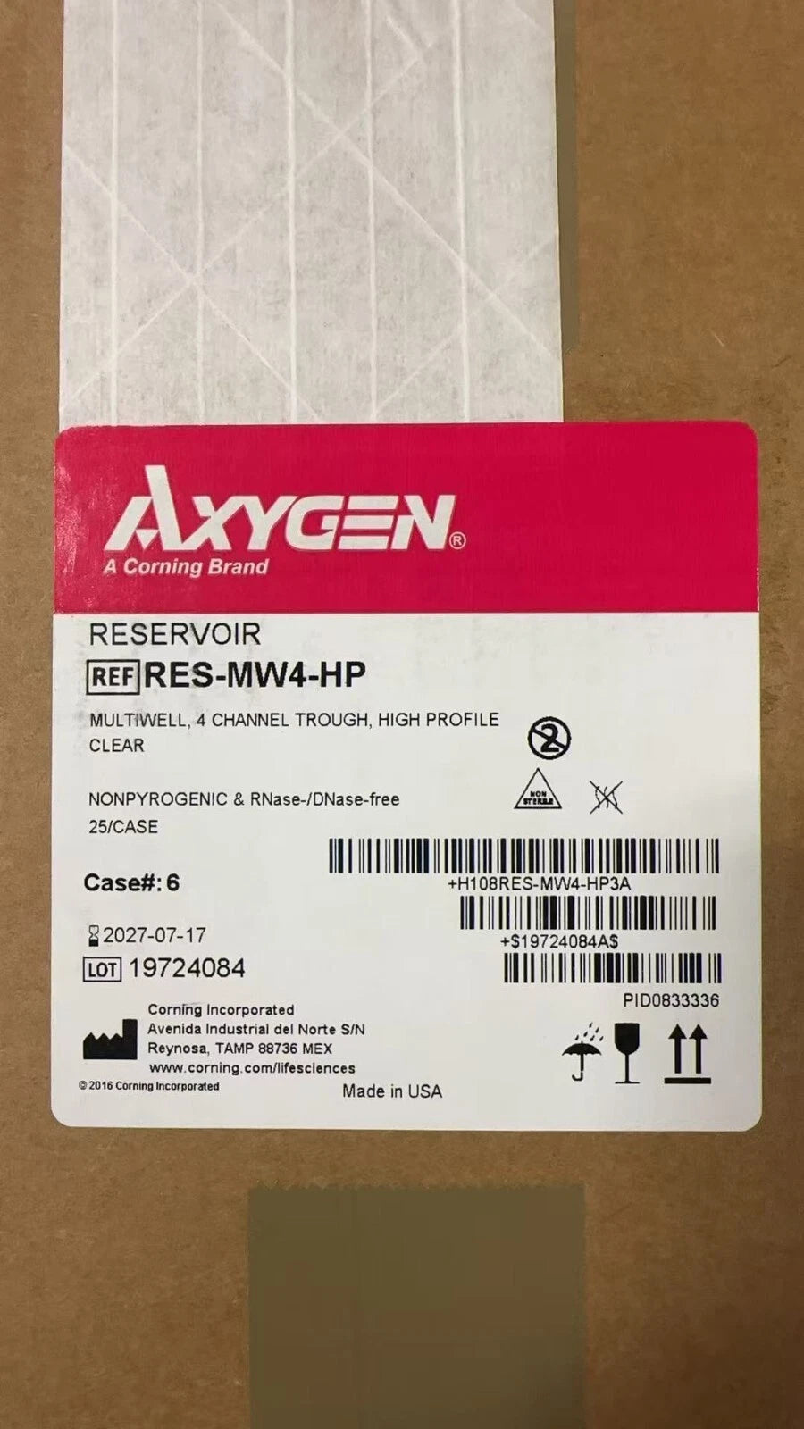 Axygen RES-MW4-HP Multiple Well Reagent Reservoir with 4-Channel Trough