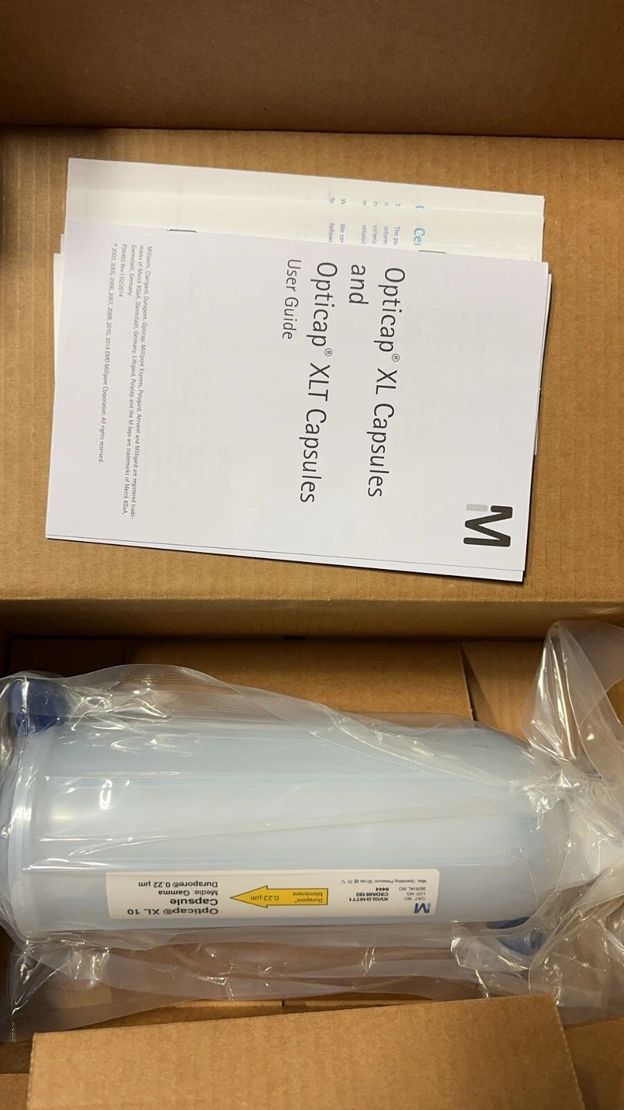 MILLIPORE Opticap 0.22µm 1-1/2" Durapore XL 10 Capsule Filter KVGLA10TT1