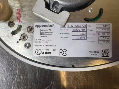 Eppendorf 5452 MiniSpin Plus Micro Centrifuge w/ F45-12-11 Rotor & Lid