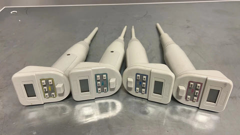 Lot of 4 - Rainin EDP2 Digital Pipette - 100ul, 250ul, 2.5ul, 25ml - AS IS